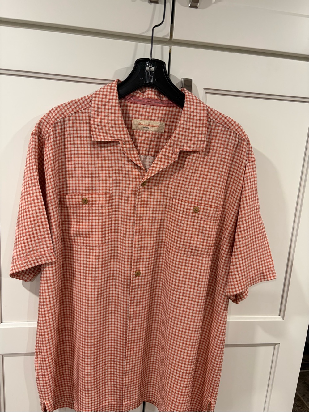 Tommy Bahama Red Gingham Short-Sleeve Button-Down Shirt